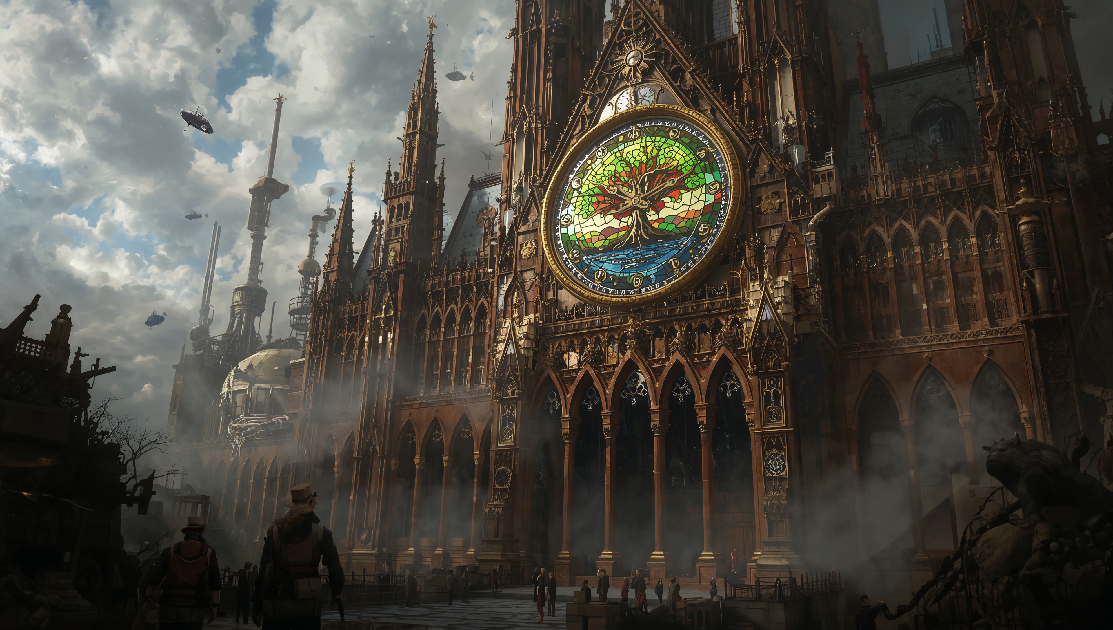 Steampunk Cathedral with Tree of Life